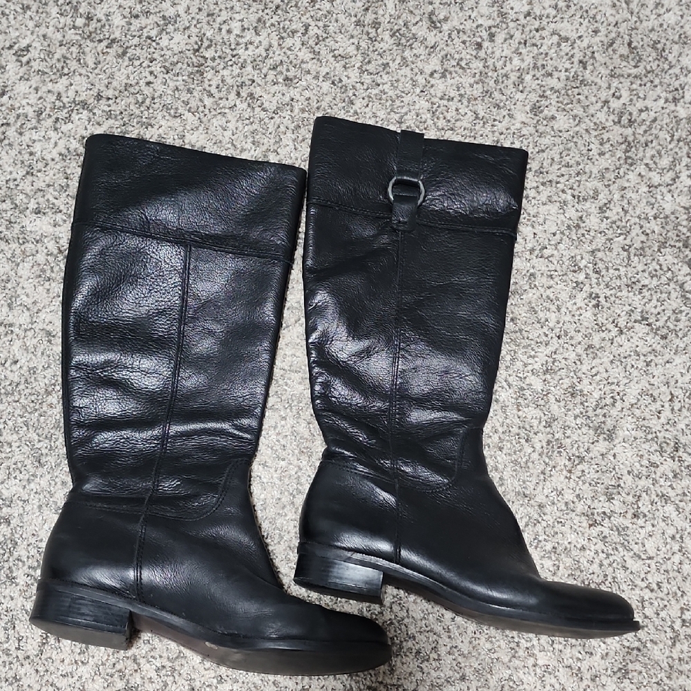 Banana Republic Black Leather Heeled Boots